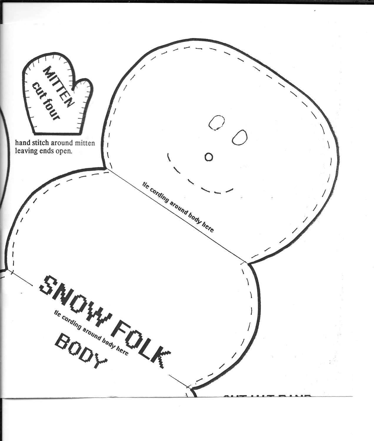 Primitive Snow Couple, Sewing Pattern, Snowman, Snowman with Vest and ...