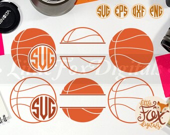 Basketball Monogram Sport Basket Ball Silhouette Clipart Vector Digital Illustration Scrapbook svg eps png dxf