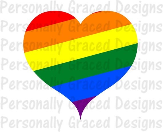 SVG DXF EPS Cut file Gay Pride svg Rainbow Heart Svg Heart