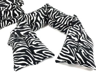 Neck Wrap Heating Pad, Heat Therapy Rice Bag, Heating Pad, Microwave, Rice bags, Neck pillow, Fibromyalgia, Zebra Print Spa gift, SHIPS FREE