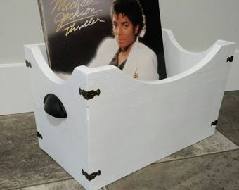 Solid Reclaimed Wood Magazine Rack/Vinyl Record Storage/ File Holder