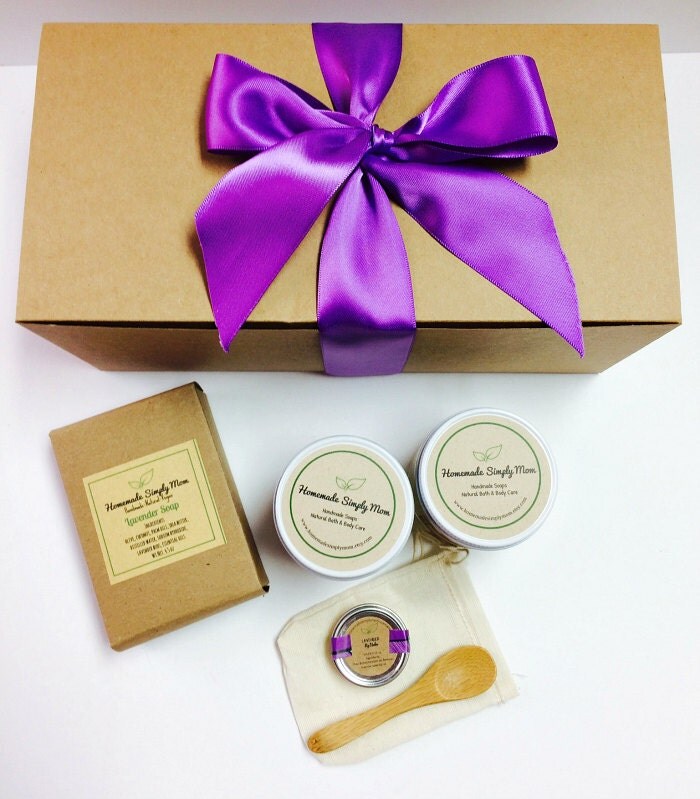 Lavender Spa Gift Set for her Bath & Body by HomemadeSimplyMom