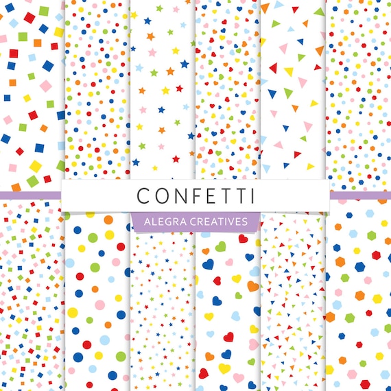 Confetti digital paper confetti scrapbook by AlegraCreatives