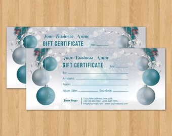 Christmas, Holiday Gift Certificate Template | Multipurpose Gift Voucher | Photoshop & Elements Template | Instant download