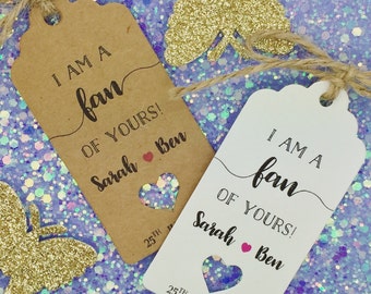 Wedding Fan Favour Gift Tag, Destination Wedding, Personalised