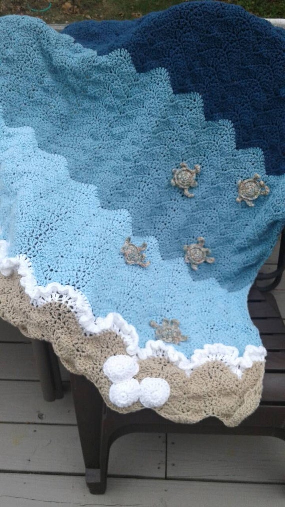 crochet turtle afghan blanket sea throw
