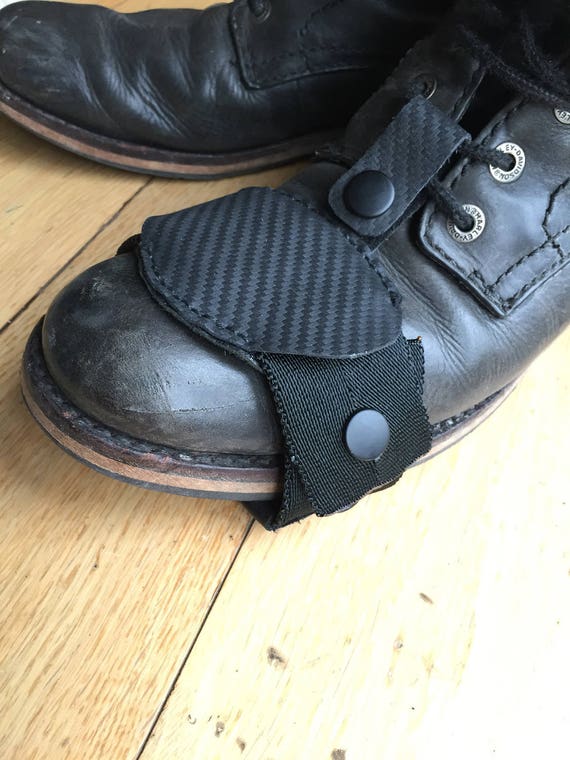 Leather cafe racer boot toe protector.