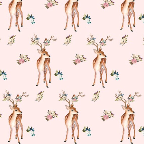 Blush Vintage Deer BlanketCotton or Smooth Minky Choice of
