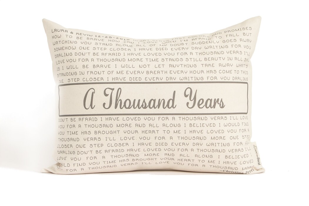 Personalized Song Pillow, Lyric Pillow, Valentines Gift, Two Year Anniversary, 2nd Anniversary, Gift for Him, Gift for Her, Home Decor