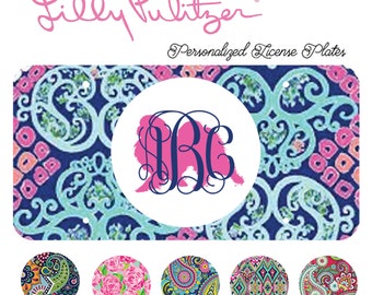 Japanese chin Monogrammed License Plate, Lilly Pulitzer, Car Accessory, Tag Plate, Dog