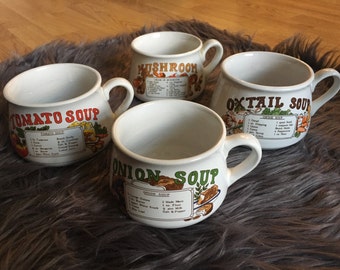 Retro Soup Bowls with Recipes
