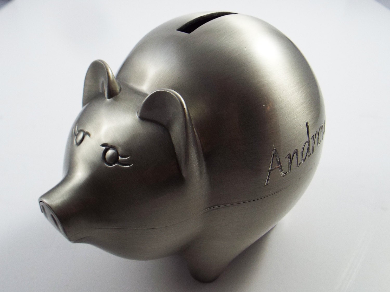 Personalized Piggy Bank Pewter Piggy Bank Custom Pig