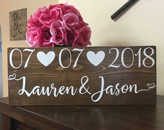 Save the Date Sign-Wedding date sign-Personalized Name sign -Engagement Photo prop-Wood Sign- Custom Wedding Gift-Keepsake-Engagement Gift