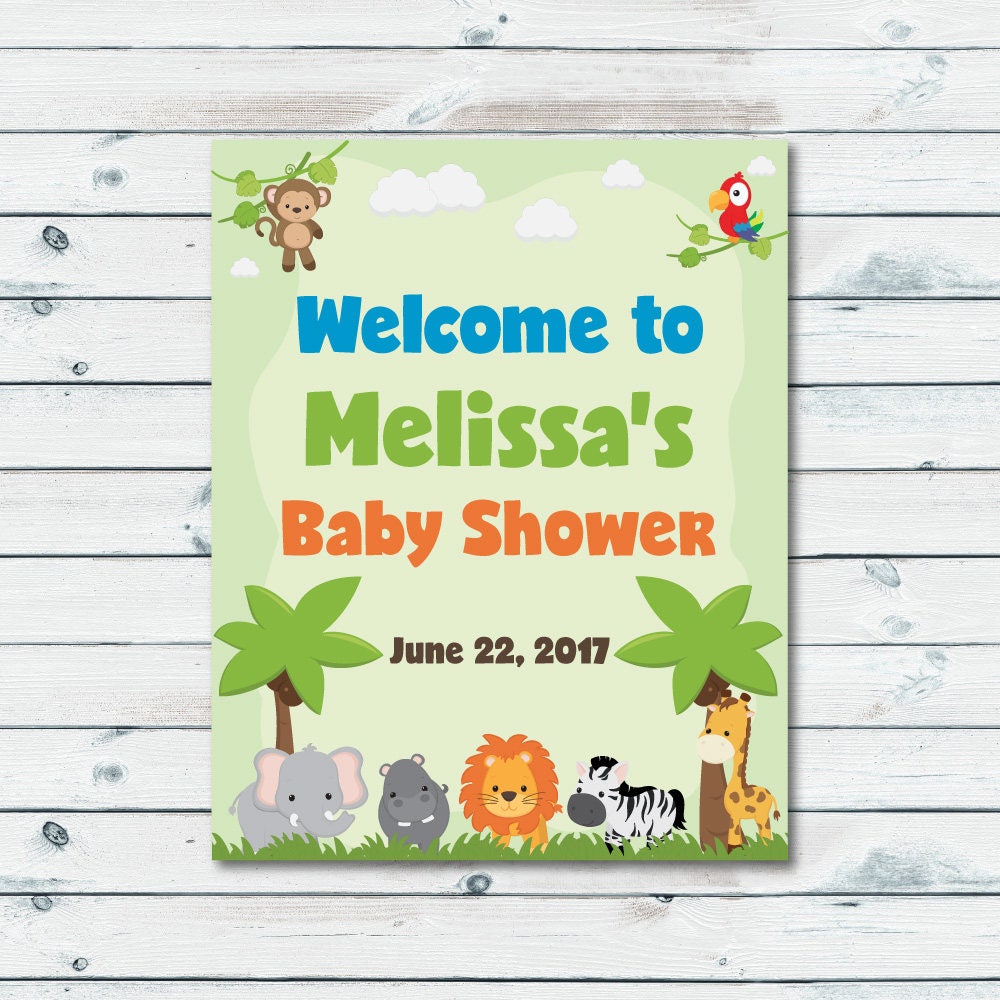 safari baby shower sign in