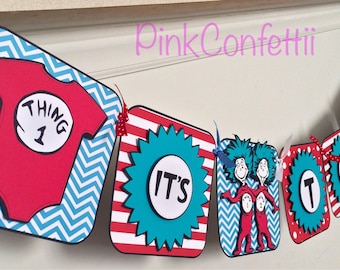 Thing 1 and Thing 2 banner / baby shower banner / birthday banner