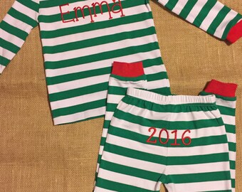Monogrammed Christmas Pajamas - Children Apparel