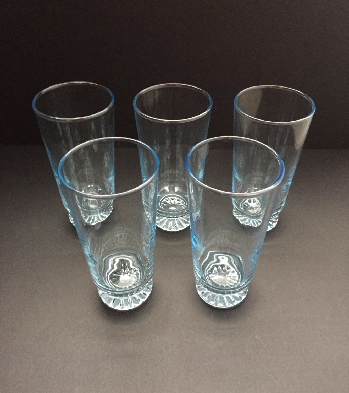 vintage blue drinking glasses