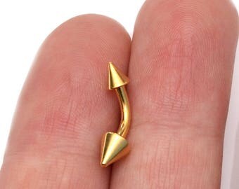 RING / gold belly button rings Surgical Steel, belly jewelry, belly barbell, piercing jewelry, belly button jewelry, navel piercing 14 gauge