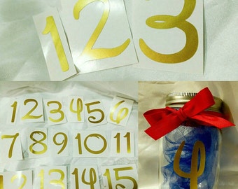 Walt Disney inspired Font/Table Number Decals for Wedding Centerpieces or Decorations~3 inches tall~Many Colors & different Fonts Available