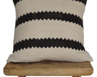 Authentic African Mudcloth Zigzag Stripes Pillow Covers