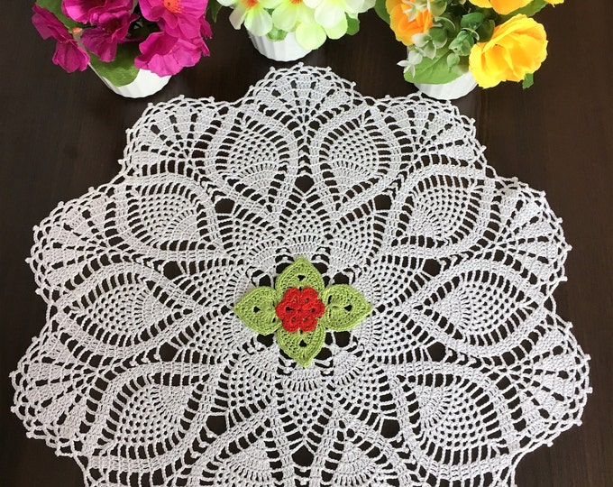 White doily knitted crochet laced doily crochet flower doily handmade decor white cotton napkins white crochet