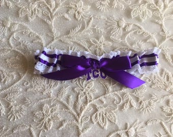 Texas Christian University wedding garter