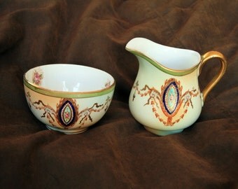 CROWN DEVON Cream Jug and Sugar Bowl