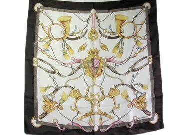 Vintage Liz Claiborne Scarf, 100% Silk, Small Square Scarf, 19 inch