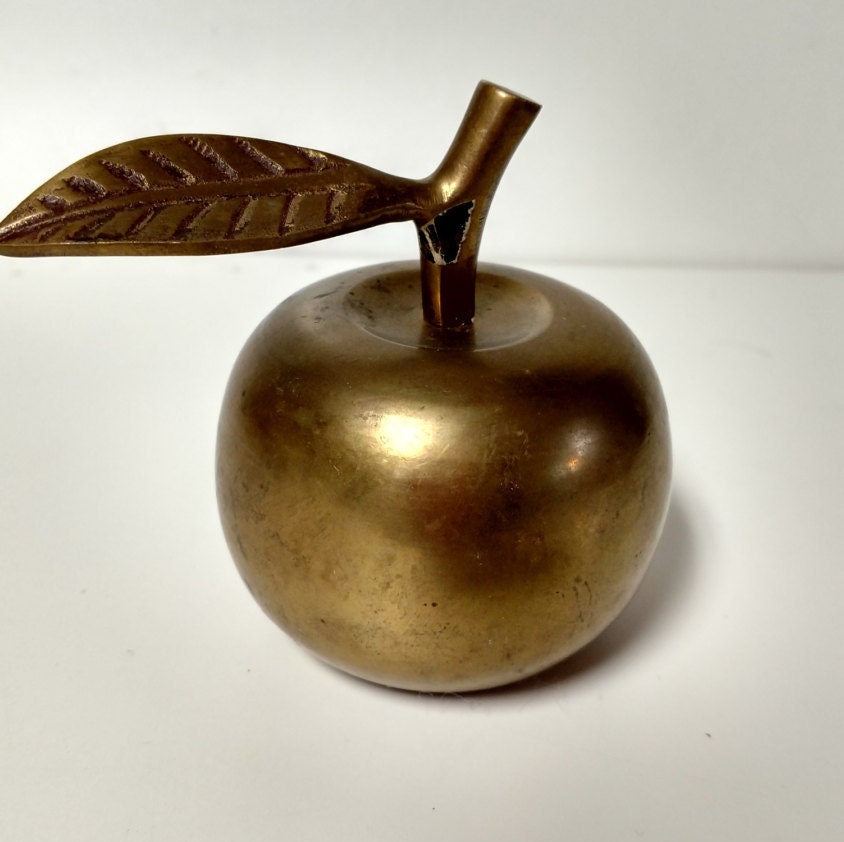 Brass Apple Bell Home Desk Decor