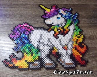 hama bead unicorn bookmark Perler Etsy unicorn