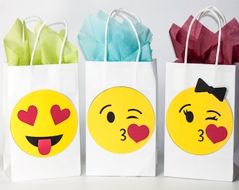 Emoji Party - Emoji Birthday - Emoji Party Bags - Emoji Favors - Emoji Birthday Party - Emoji Goody Bags - Mix and Match or Set of 12 Bags