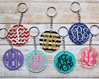 Monogram Keychain, Monogram Key Fob, Monogram Luggage Tag, Monogram Bookbag Tag, Personalized Keychain, Initial Keychain, Zipper Pull