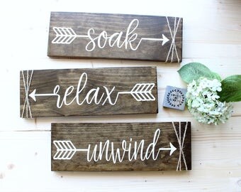 Farmhouse Wall Decor relax soak unwind bathroom wall decor farmhouse bathroom Farmhouse Wall Decor relax soak unwind bathroom wall decor farmhouse bathroom