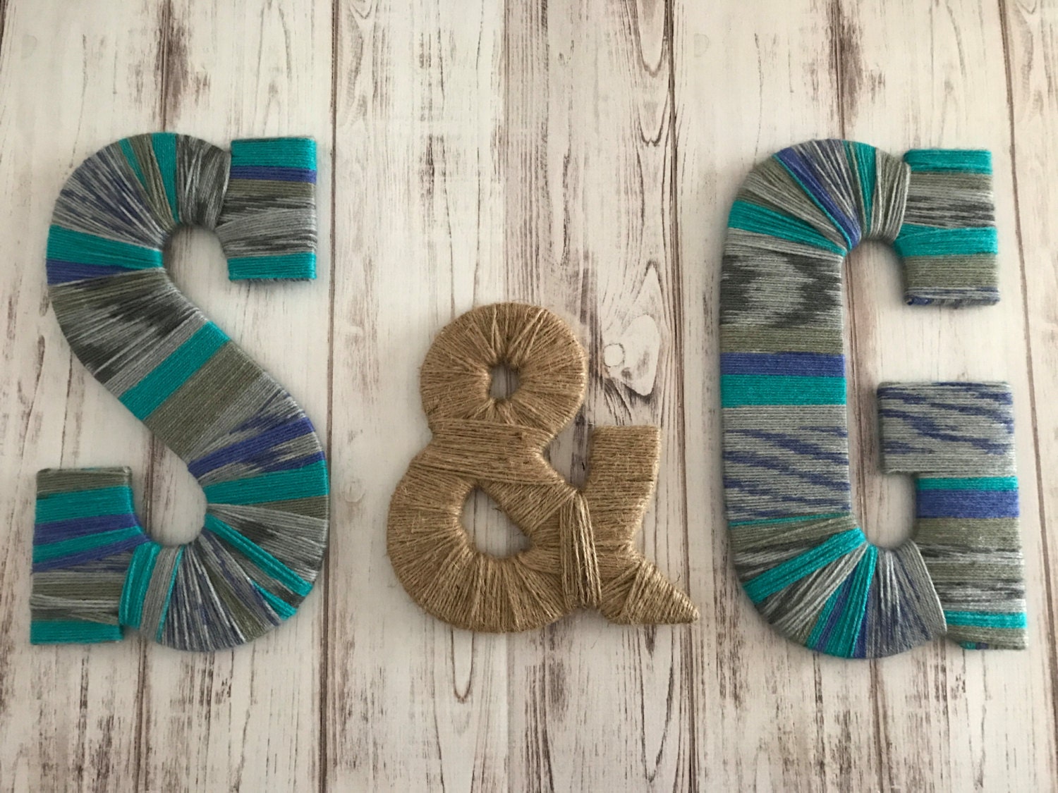 Monogram Letters Custom Yarn Letters Twine by StargazerHomeDecor