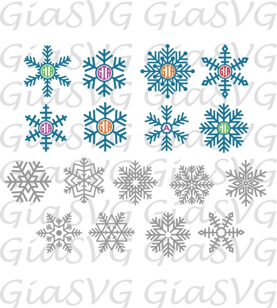 Download Snowflakes Monogram svg winter snowflakes clipart svg ready