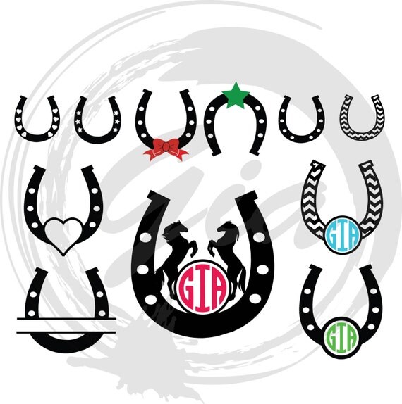 Download Horseshoe Monogram SVG chevron horseshoe horseshoe clipart