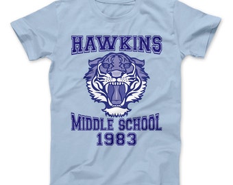 Hawkins Middle School Tigers 1983 Athletic T-Shirt - inspired by Stranger Things Hit Tv Series