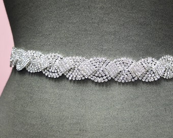 Wedding Belt - Jeweled Wedding Sash - Crystal Rhinestone Bridal Belt - Wedding Belts And Sashes - Wedding Dress Belt - Bridal Sash