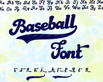 Baseball font, svg, dxf, eps, studio v3, png, cdr, file for Silhouette Cameo, Curio, cut file for cutting machines, instant download