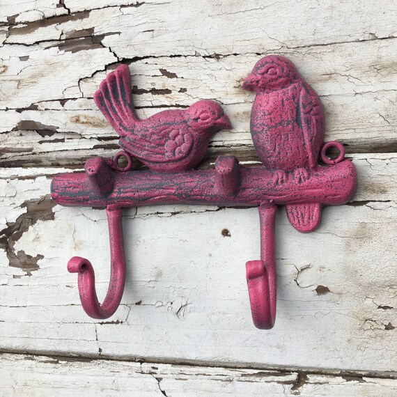 Bird Hooks Cast Iron Birds On Tree Limb by MiCraftSupplies on Etsy