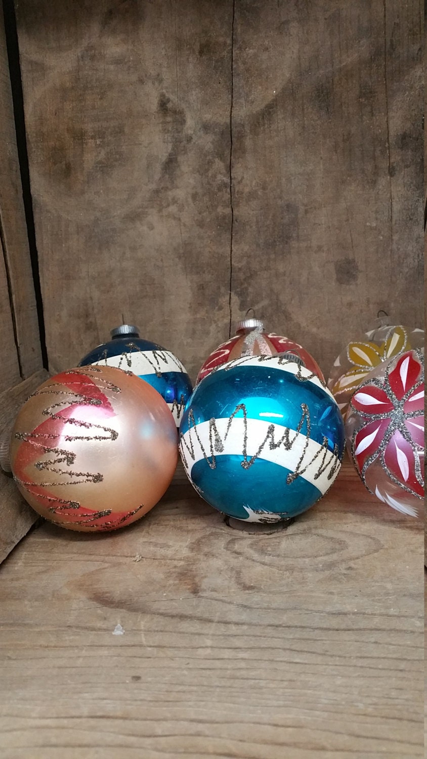 Vintage GLASS ORNAMENTS made in Germany by