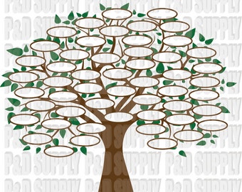 Family Tree 52 SVG, DXF Digital cut file for cricut or Silhouette svg, dxf - 52 Circles for Family Members