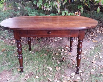 Antique French Farm Table - Antique French Pine Oval Louis Philippe Style Farm Table