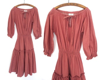 Robe midi à jupe ample - Robe midi 80s Laura Ashley e… - Gem