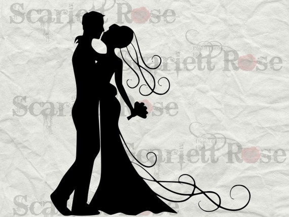 Download Bride and Groom Silhouette Wedding SVG cutting file ...