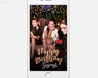 Snapchat Filter Birthday, Snapchat Geofilter, Birthday Geofilter, Snapchat Birthday, Snap Filter, Birthday Filter, ROSE gold filter, glitter