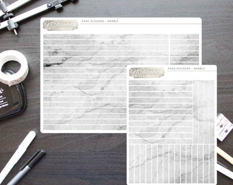 Marble Page Dividers - Bullet Journal Stickers