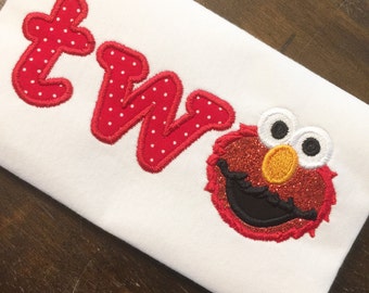 Elmo Birthday Shirt // Elmo Second Birthday Shirt // Girl Birthday Shirt // Monogrammed Birthday Shirt // Elmo 2nd Second Birthday