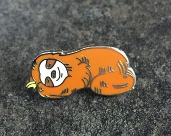 Sleeping Happy Sloth Novelty Enamel Pin Badge