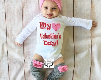 Girls First Valentine's Day Outfit, My 1st Valentines Day, Girl Coming home outfit,First Valentine,Legwarmers,Girl valentines day Outfit